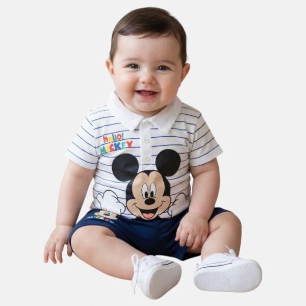 ensemble polo blanc mickey