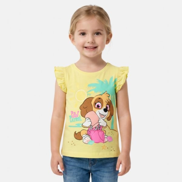 t shirt fille jaune pat patrouille
